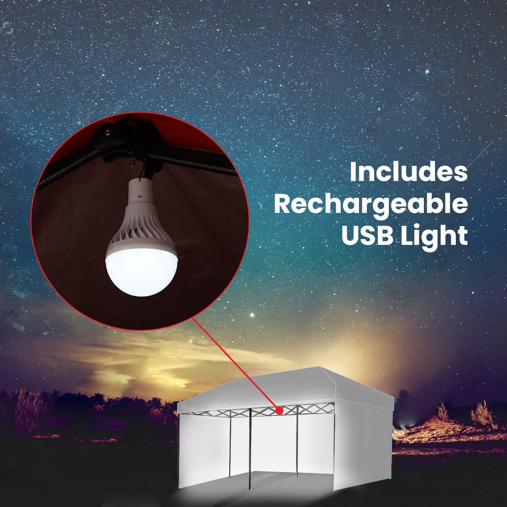 RED TRACK Gazebo Accessory Pack with Walls LED Lamp White