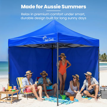 Red Track Premium Pop Up Gazebo 3x3m Blue Steel Cable Support