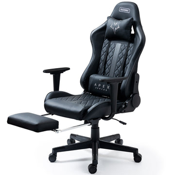 OVERDRIVE Apex Gaming Chair with Footrest Black Faux Leather