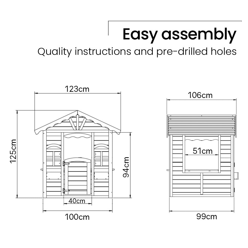 Rovo Kids Cubby House Wooden Outdoor Playhouse Fir Wood
