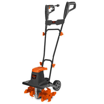 PlantCraft 1400W Garden Tiller Electric Soil Cultivator with Adjustable Depth 6 Steel Tines