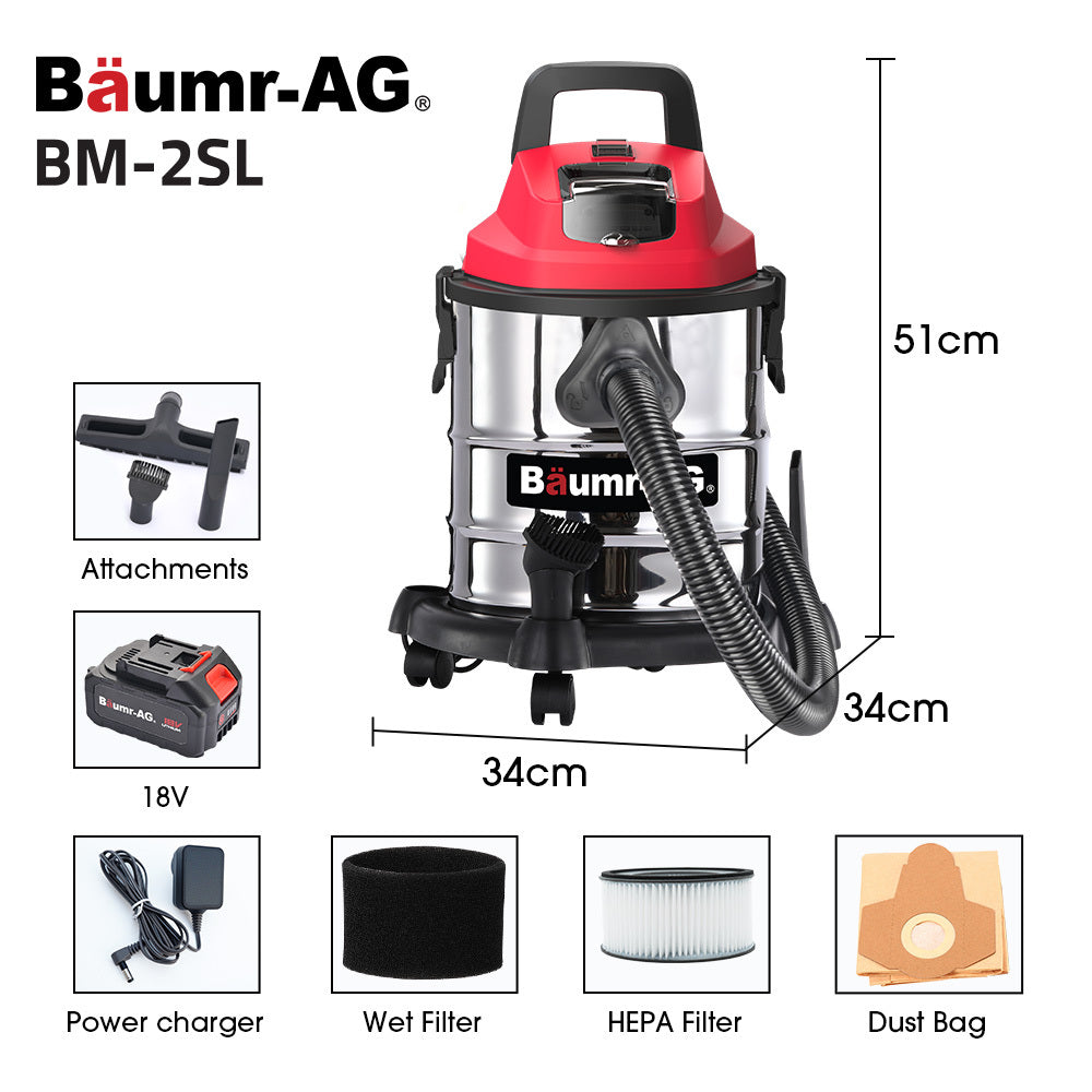 Baumr-AG 20L Cordless Wet and Dry Vacuum Kit with Battery