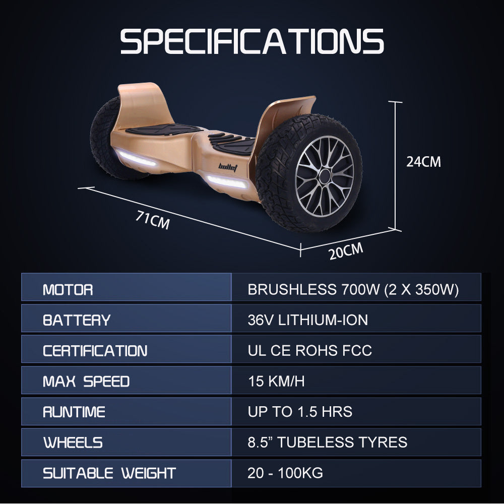 Bullet SX-4000 Hoverboard Self-Balancing 700W Electric 8.5 inch Bronze