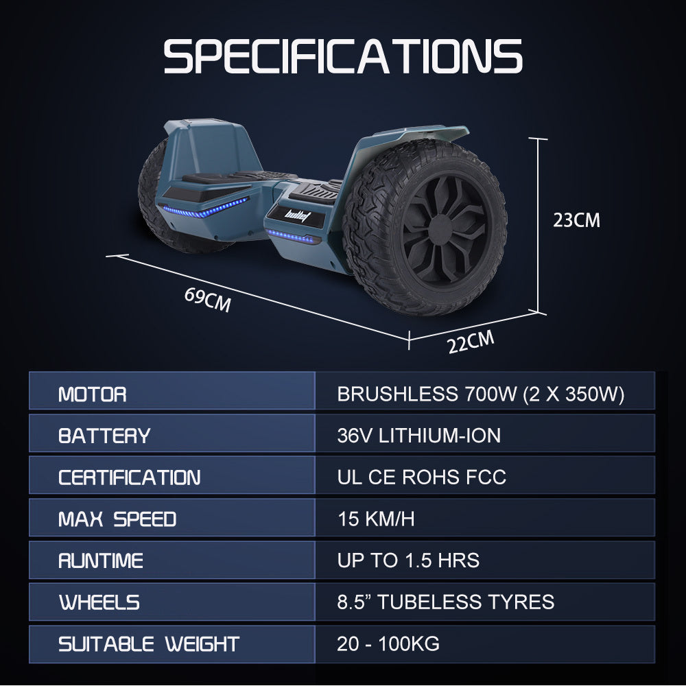 Bullet SX-4500 Hoverboard Self-Balancing 700W Electric 8.5 inch Navy Blue