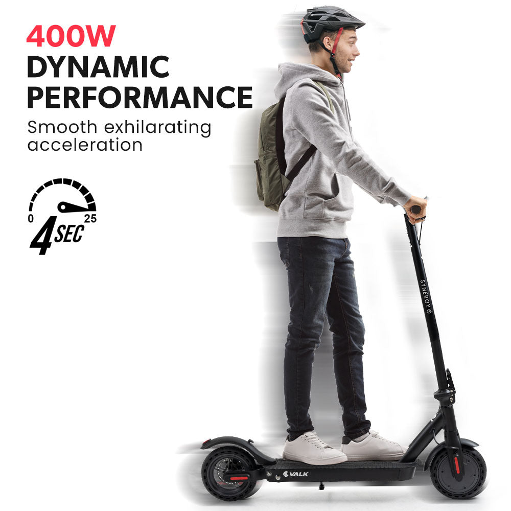 VALK Synergy 5 Electric Scooter 400W 25km Range Quick Fold Black AU Compliant