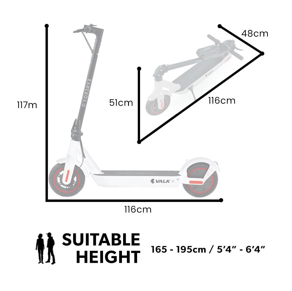 Valk Synergy 7 Electric Scooter 500W 40km Range White