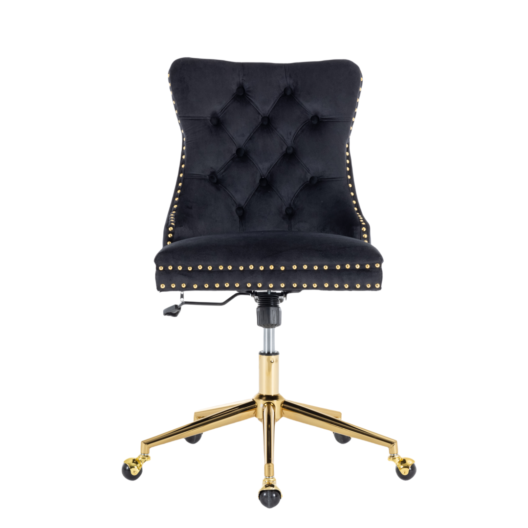 Palemo Velvet Office Chair Height Adjustable Black