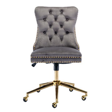 Velvet Office Chair with Height Adjustment Grey