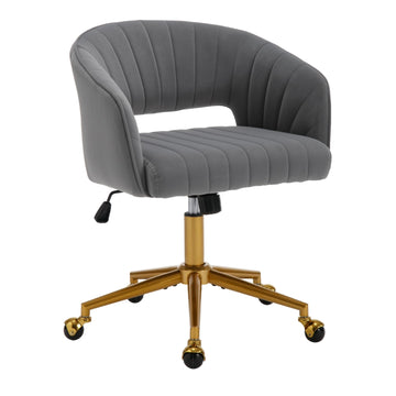 Velvet Home Office Chair Grey
