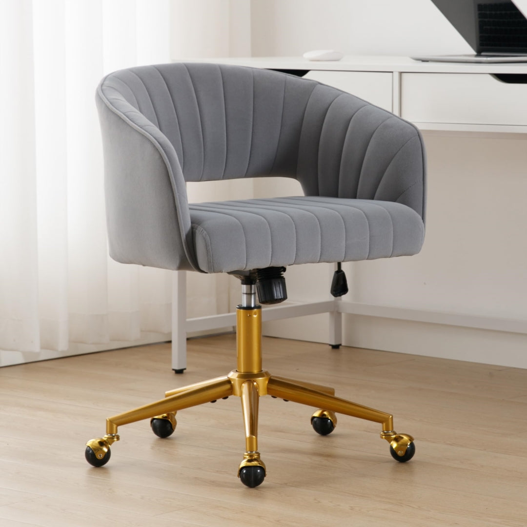 Velvet Home Office Chair Grey
