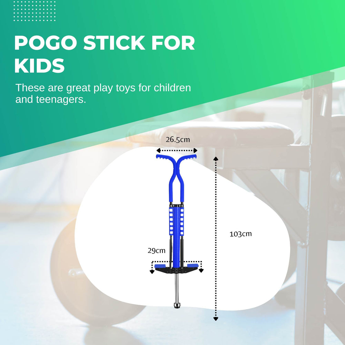 Blue Kids Pogo Stick with Steel Spring 100cm 60kg Max