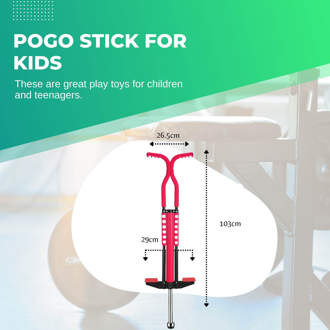 Red Kids Pogo Stick with Steel Spring 100cm 60kg Max