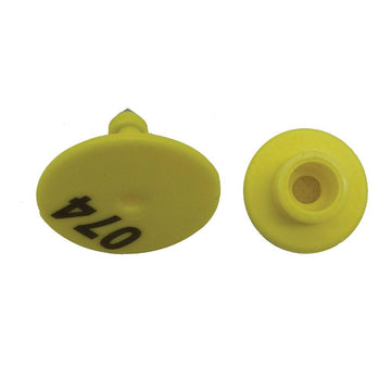 100-Pack Yellow Round Pig Ear Tags 001-100 Sheep Goat Livestock