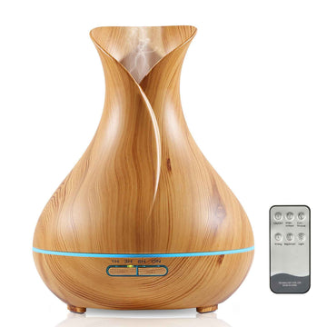 Essential Oil Aroma Diffuser Ultrasonic Mist Humidifier Wood Grain 400ml