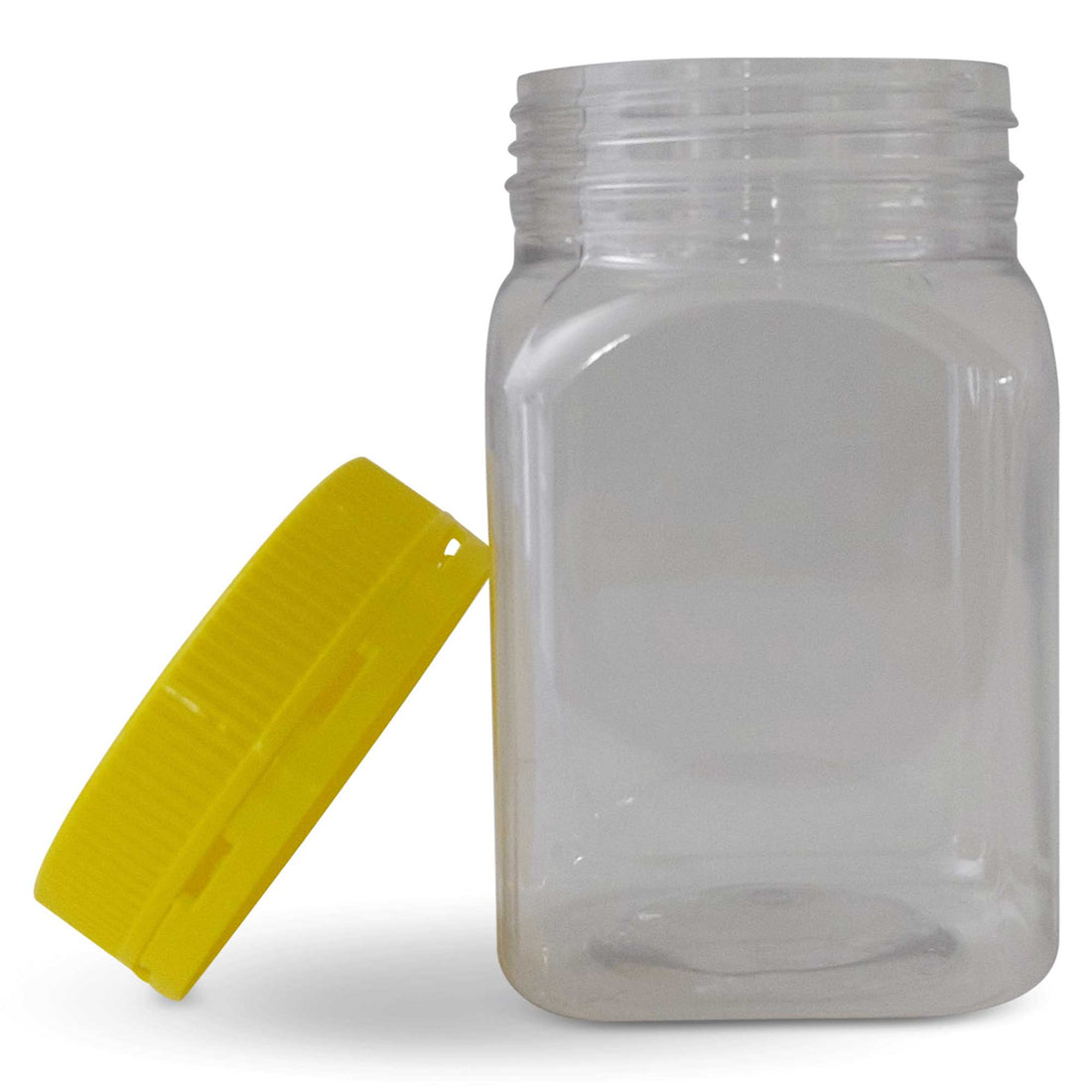 Honey Jar 500g Square Clear Food Grade Tamper Lid 10 Pack