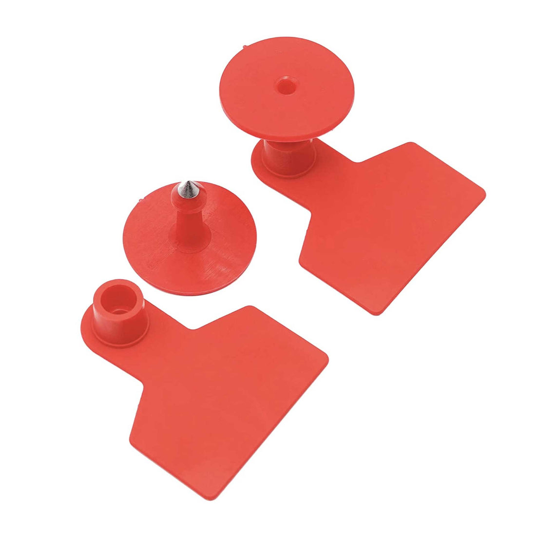 100-Pack Red Cattle Ear Tags 5x4cm TPU for Farm Livestock