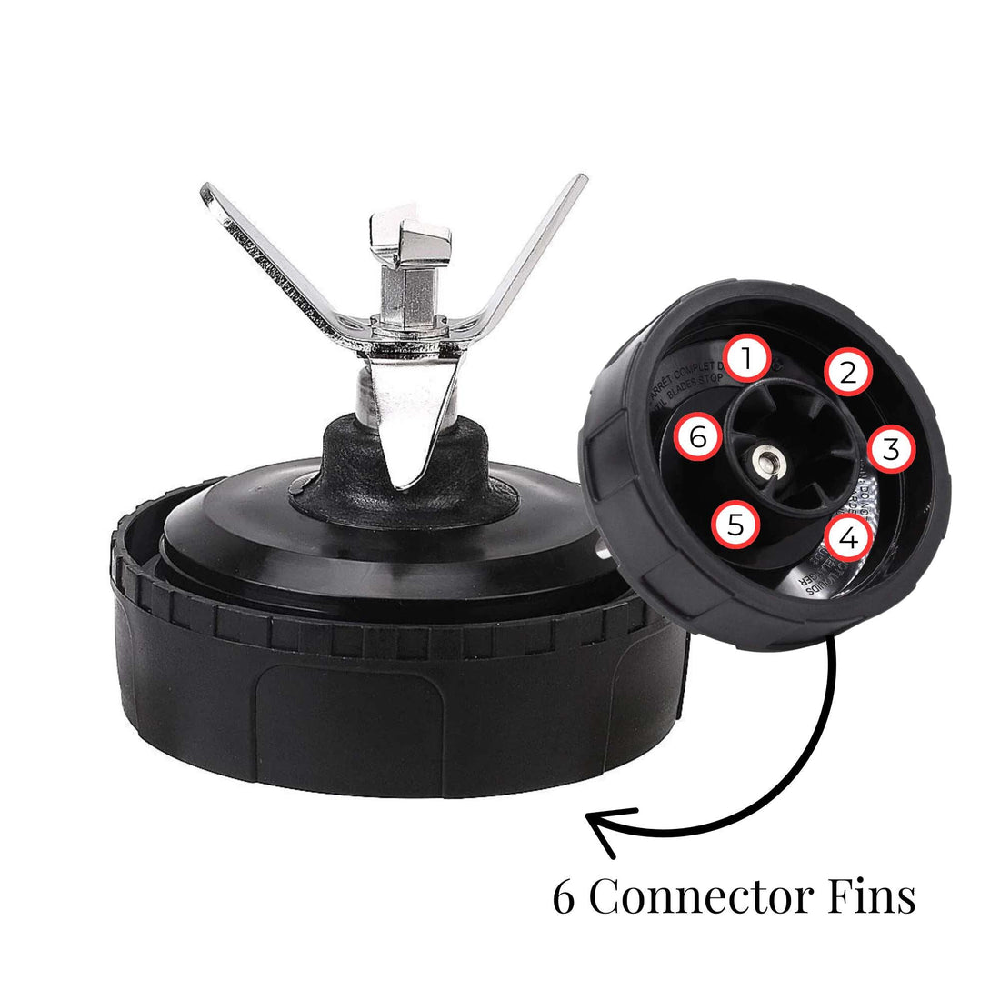 Ninja Blender Replacement Blade 6 Fin Female ABS Steel