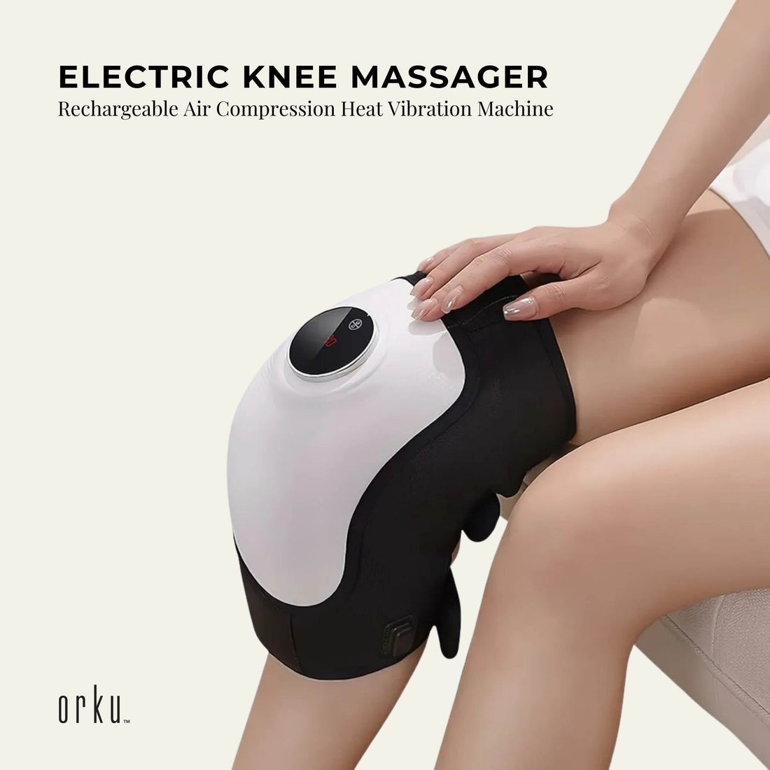 Orku Rechargeable Knee Massager with Air Compression Heat Therapy