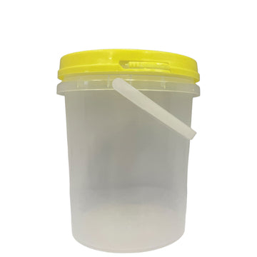 Honey Storage Bucket 1.2L Tamper-Proof Stackable Clear with Yellow Lid 10-Pack