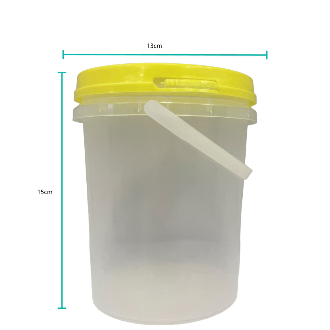 Honey Storage Bucket 1.2L Tamper-Proof Stackable Clear with Yellow Lid 10-Pack
