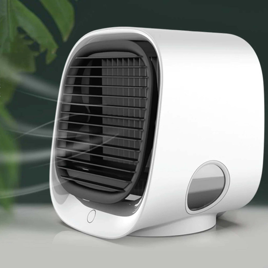 USB Mini Air Cooler Portable Desk Fan and Humidifier 300ml White