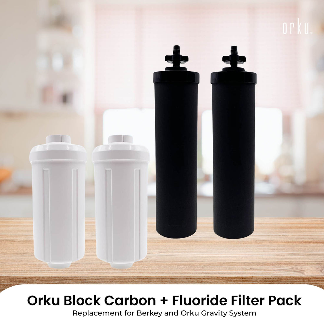 Orku Water Filter Cartridges Fluoride Removal 4-Pack