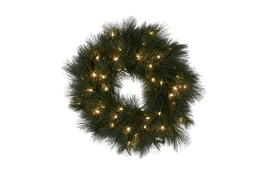 Christabelle LED Christmas Wreath with Lights 61cm Green Pine