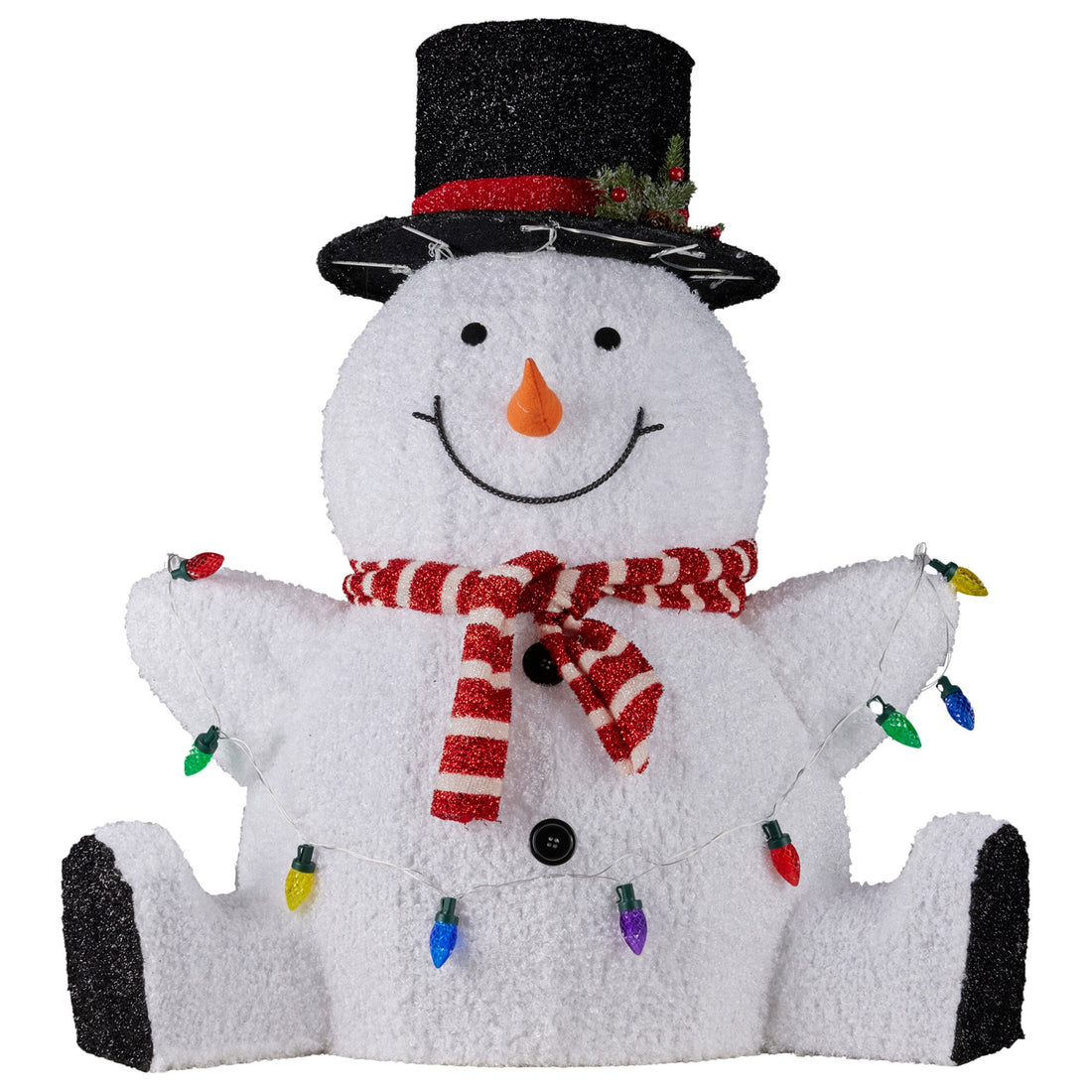Christabelle LED Sitting Snowman Display with Lights 82cm