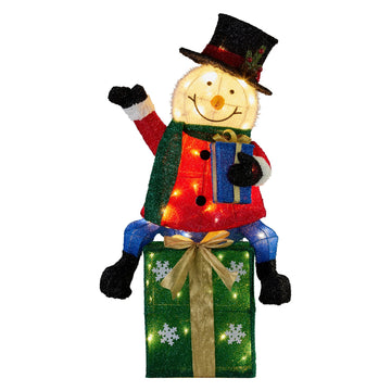 Christabelle LED Snowman on Presents Display 85cm