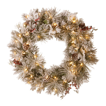 Christabelle Snowy LED Christmas Wreath 61cm