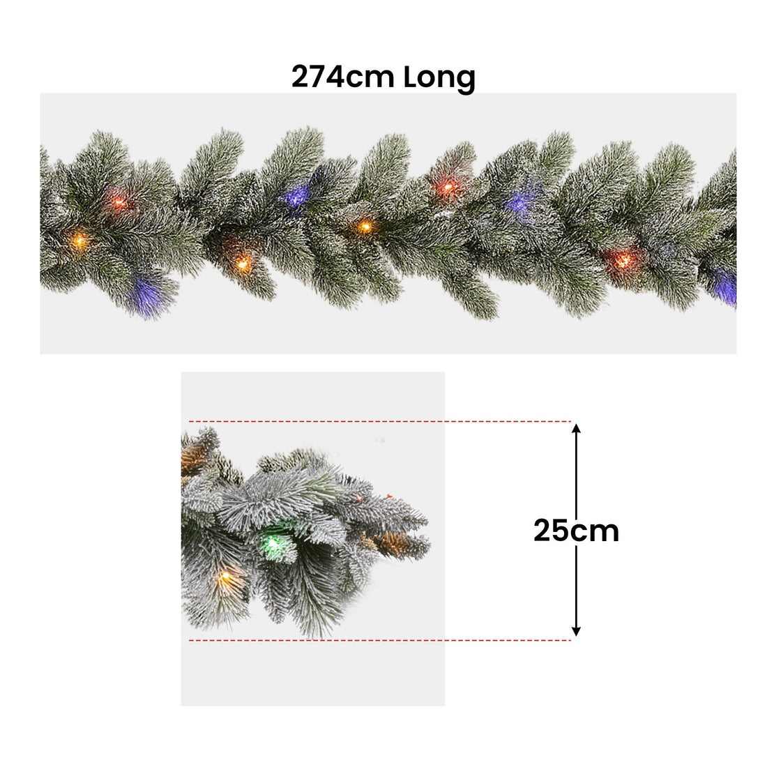 Christabelle LED Christmas Garland Snowy 2.7m