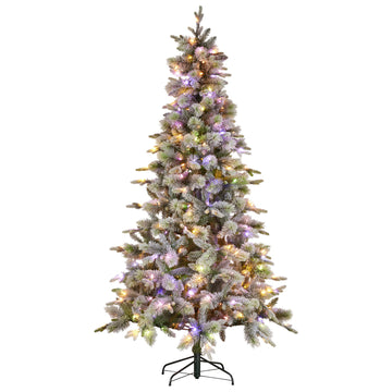 National Tree Company Snowy Stamford Spruce Christmas Tree with LED Lights 7.5ft