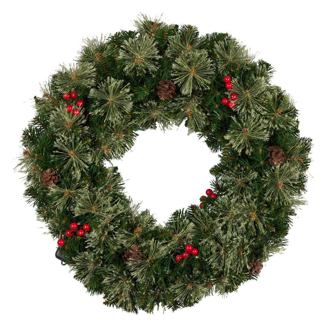 Christabelle LED Christmas Wreath Bristle Berry 61cm
