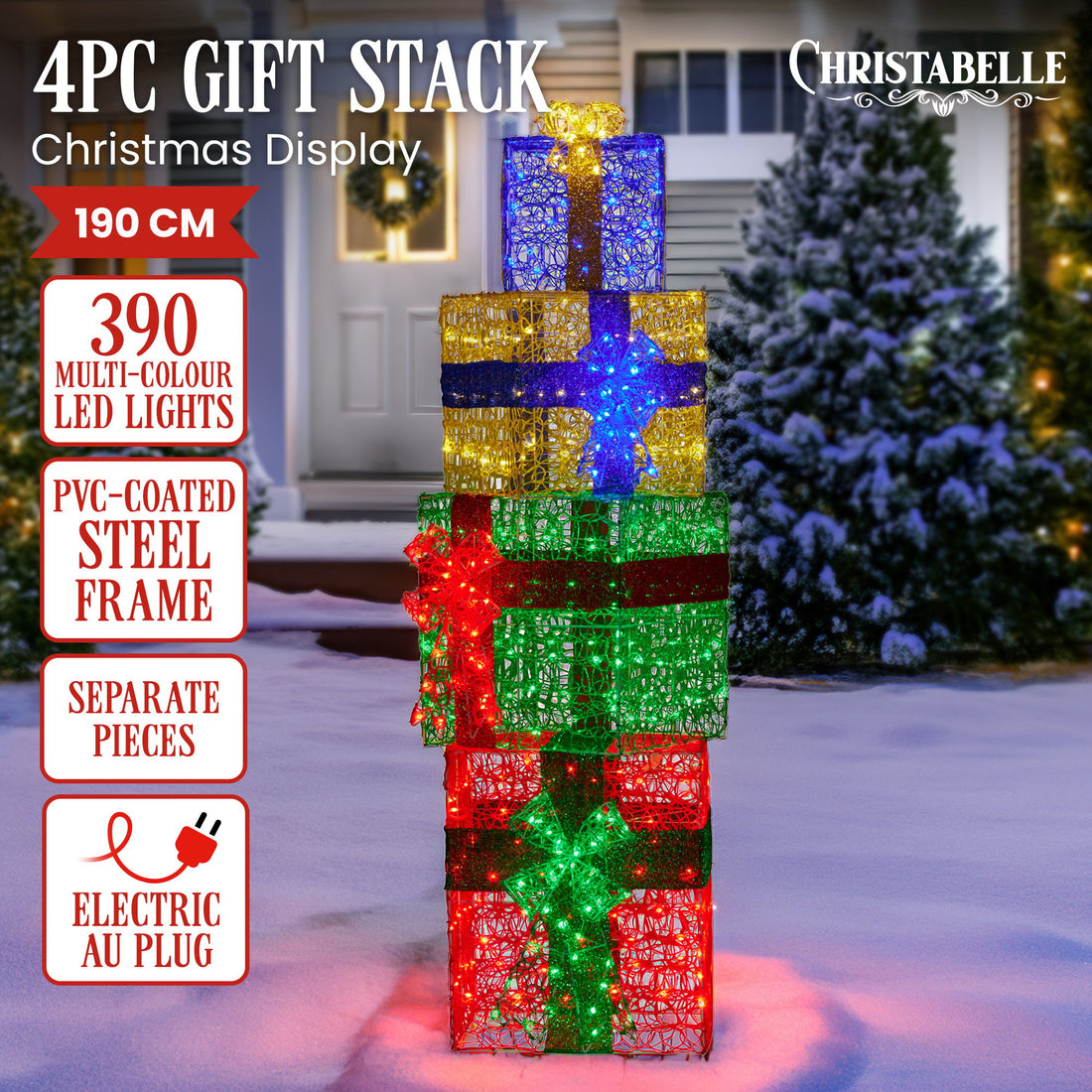 Christabelle LED Christmas Gift Stack Box Display 190cm
