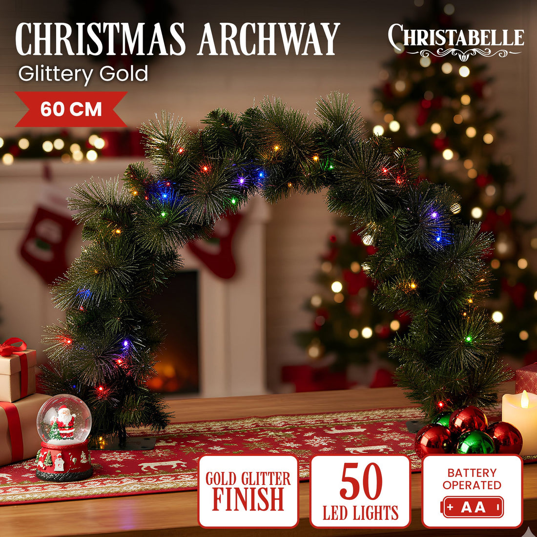 Christabelle Tabletop Christmas Archway Garland 60cm