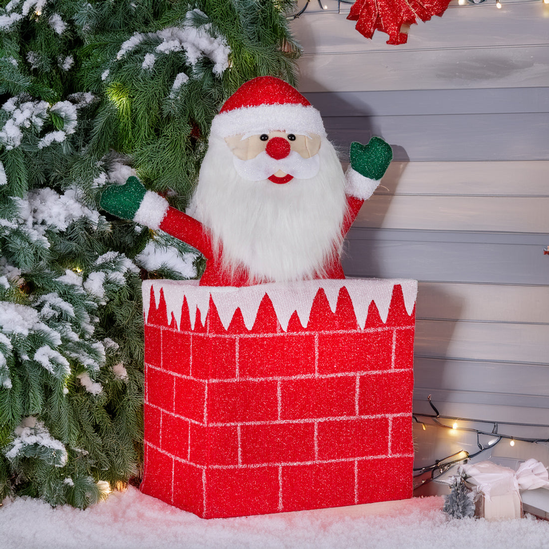 Christabelle Animated Santa Chimney Display with LED Lights 76cm