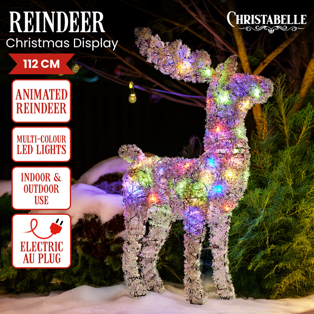 Christabelle LED Animated Reindeer Display 112cm