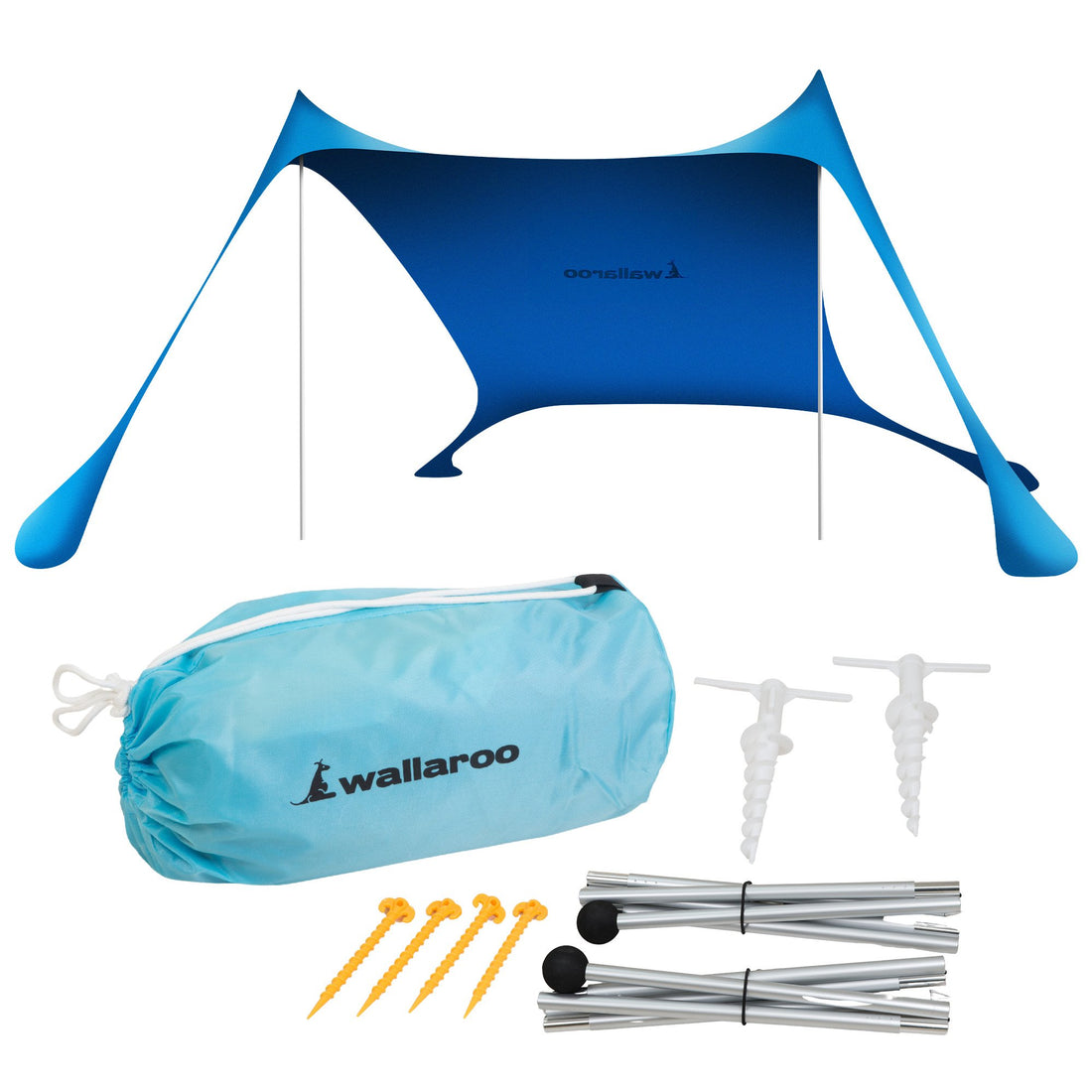 Wallaroo Beach Tent Canopy Sunshade UPF 50+ Blue 2m