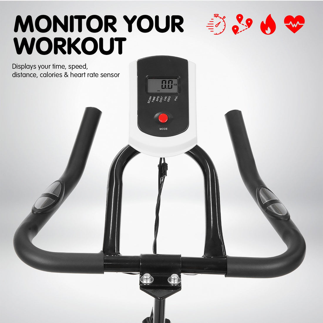 Powertrain Heavy Flywheel Spin Bike Cardio Training Blue
