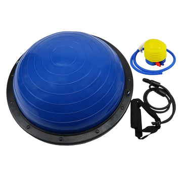 Powertrain Yoga Balance Ball 58cm Anti-Burst Core Trainer with Resistance Band