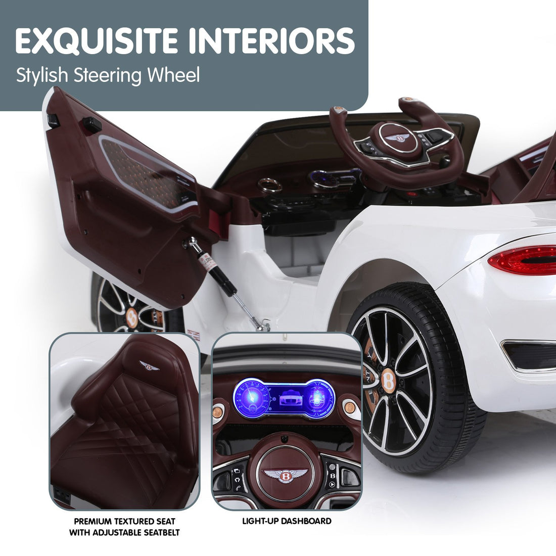 Kahuna Bentley Speed 6E Kids Electric Ride On Car White