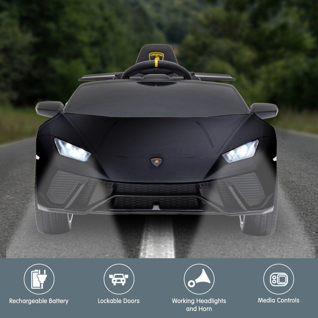 Kahuna Kids Electric Lamborghini Ride On Car Remote Control Black