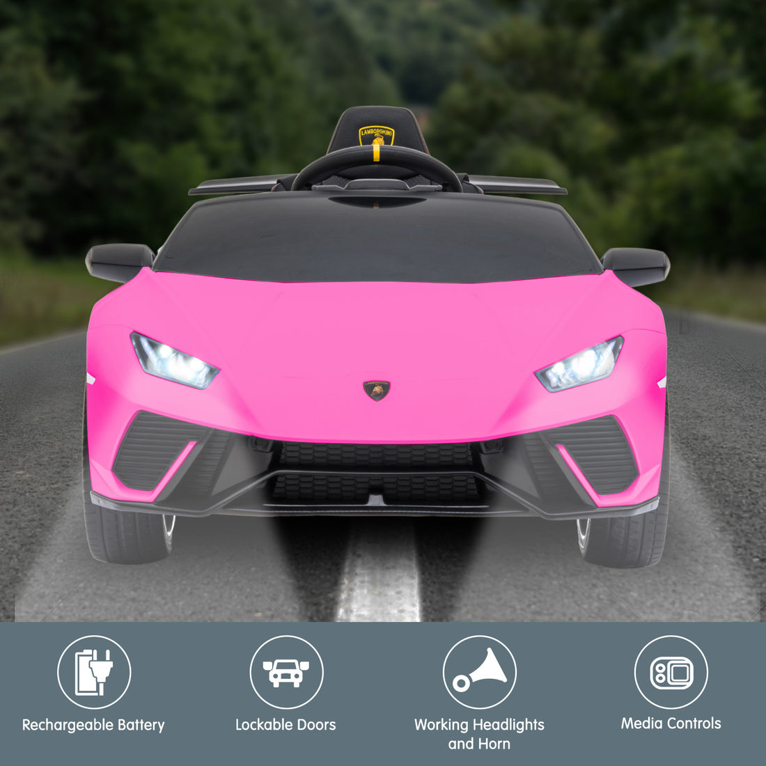 Kahuna Kids Electric Lamborghini Ride On Car Remote Control Pink