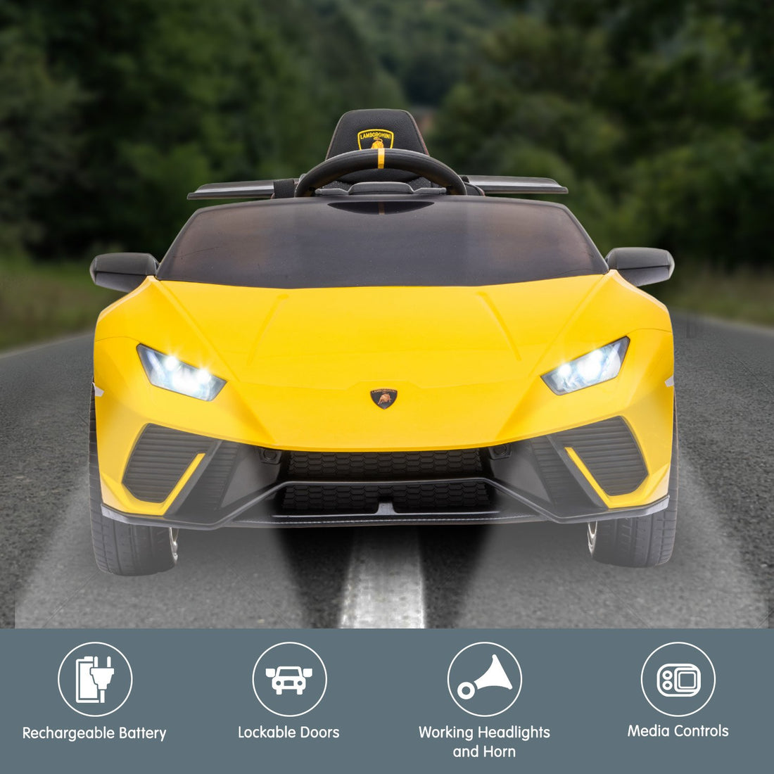 Kahuna Kids Electric Lamborghini Ride On Car Remote Control Yellow