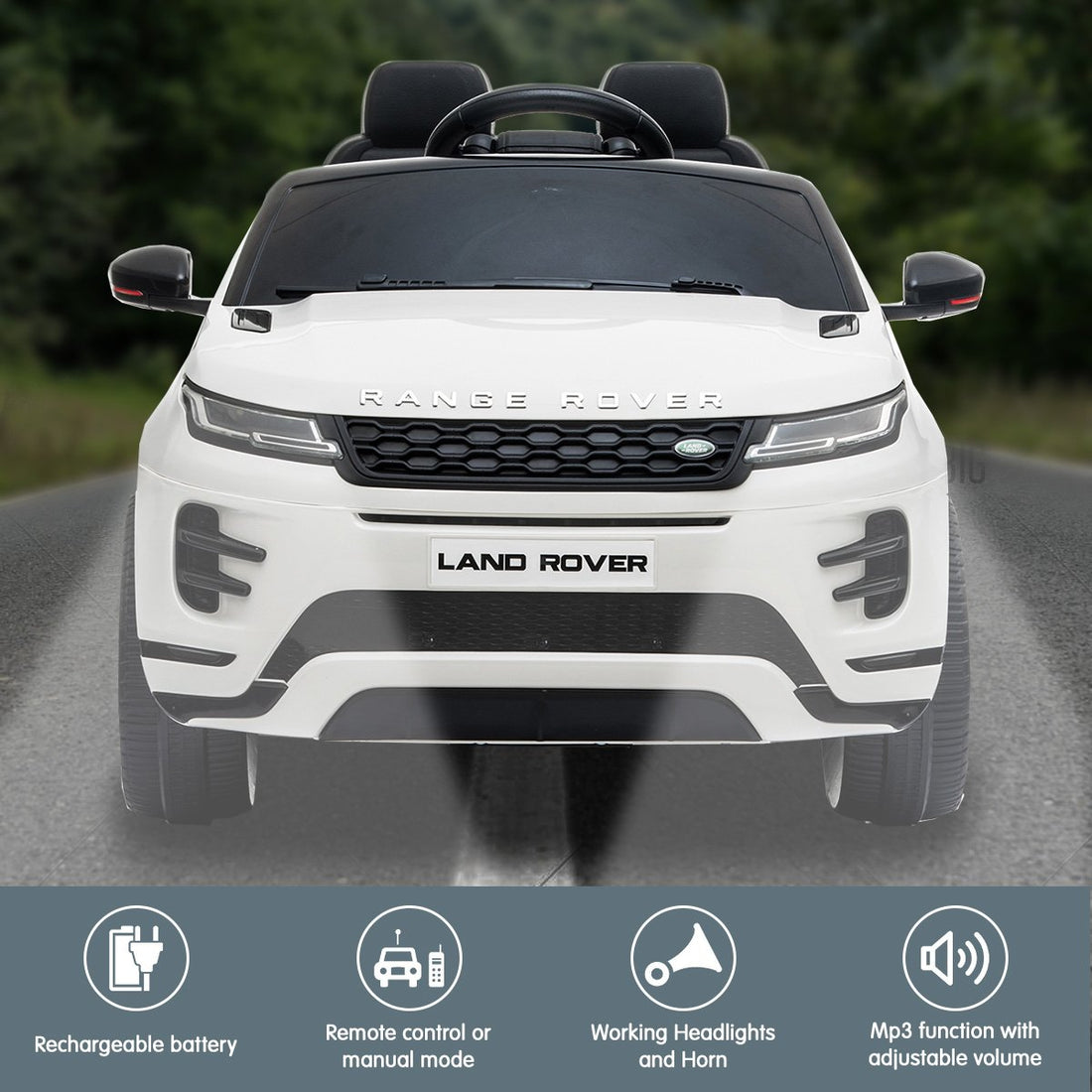 Kahuna Land Rover Licensed Kids Electric Ride-On Car White