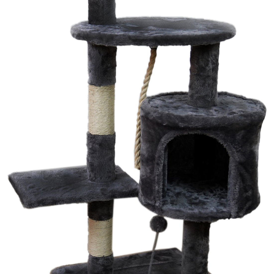Furtastic Cat Tree Tower Scratching Post 110cm Dark Grey