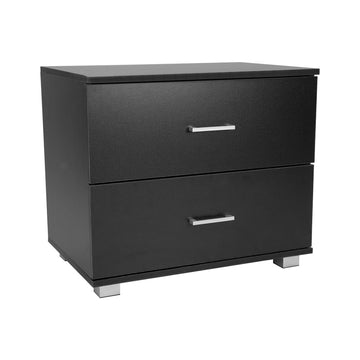 Sarantino 2 Drawer Bedside Table Modern Matte Black