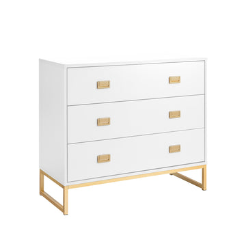 Sarantino Amara Chest of Drawers Tallboy White Gold