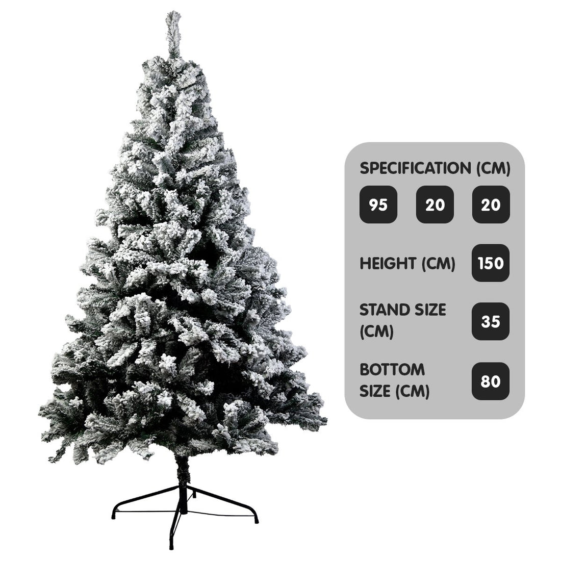Christabelle Snow-Tipped Artificial Christmas Tree 1.5m with 550 Tips