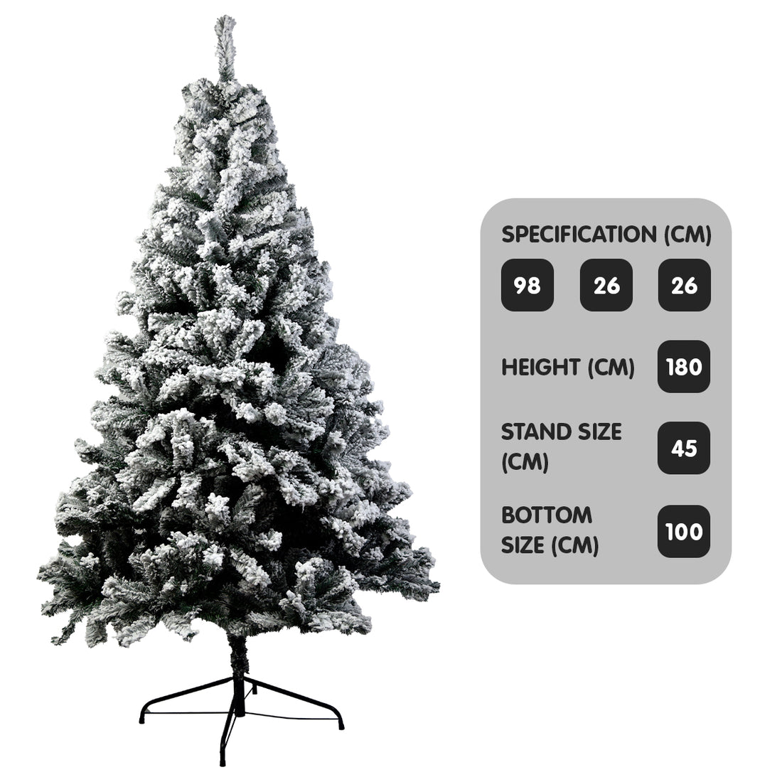 Christabelle Snow-Tipped Artificial Christmas Tree 1.8m with 850 Tips